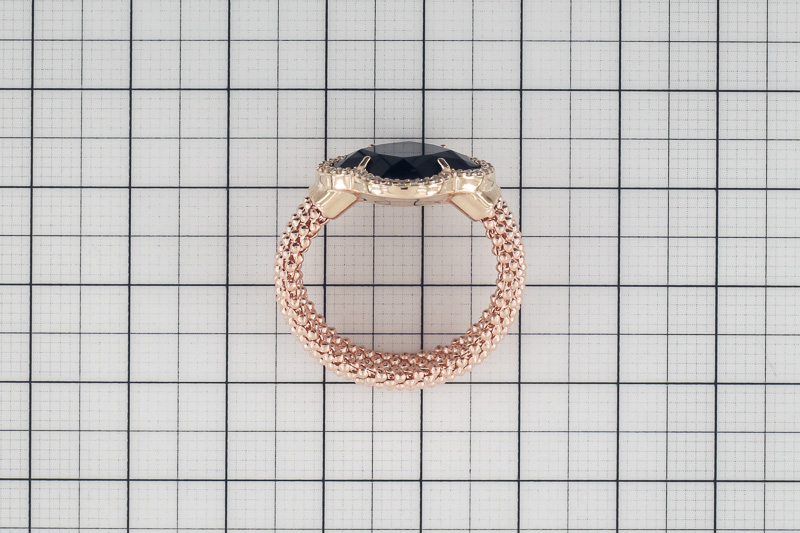 Изображение Золотое кольцо с цирконами 19 мм