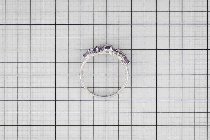 Изображение Серебряное кольцо с аметистами и цирконами