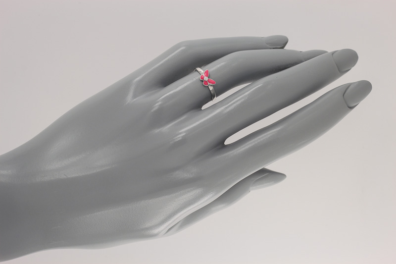 Изображение Серебряное кольцо с эмалью и цирконом 14 мм