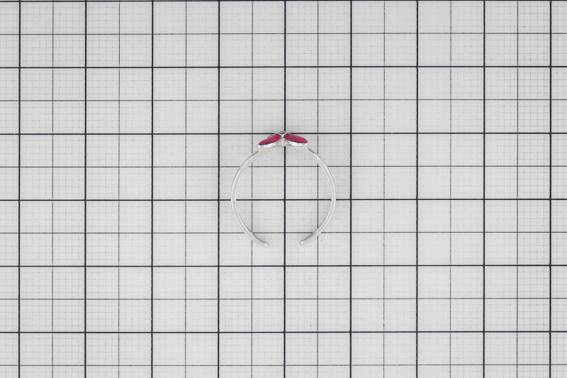 Paveikslėlis Sidabrinis žiedas su emaliu ir cirkoniu 14 mm