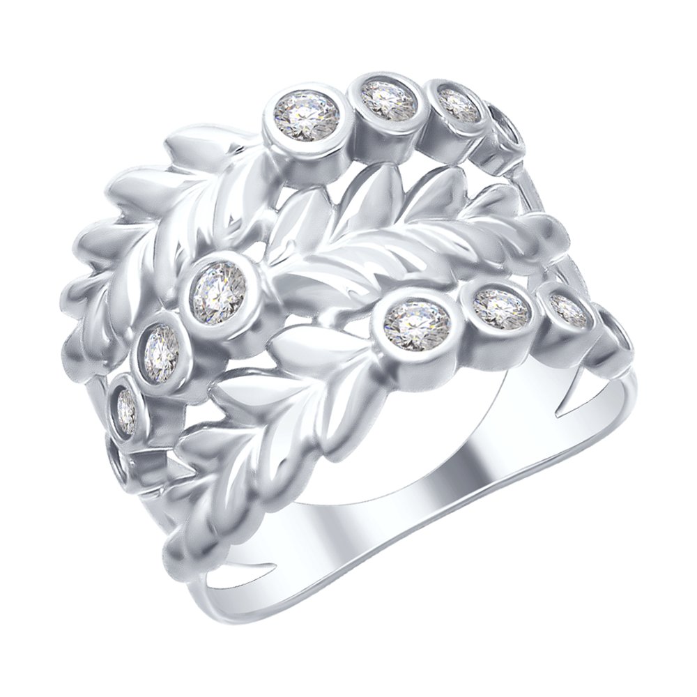 Изображение Серебряное кольцо с цирконами