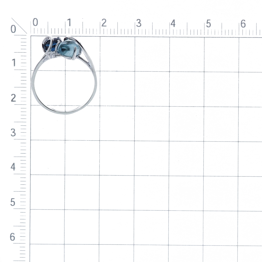 Изображение Серебряное кольцо с аквамарином и ситаллом