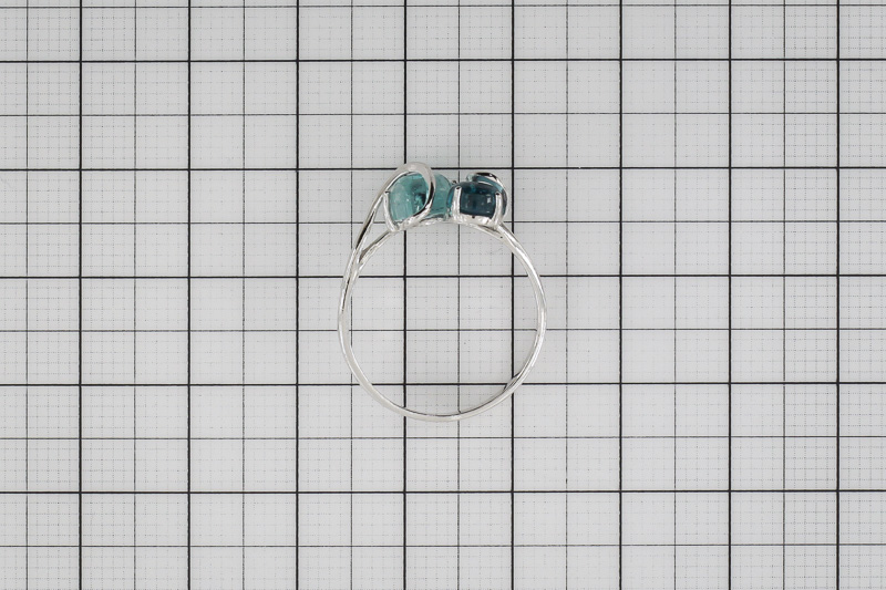 Изображение Серебряное кольцо с аквамарином и ситаллом