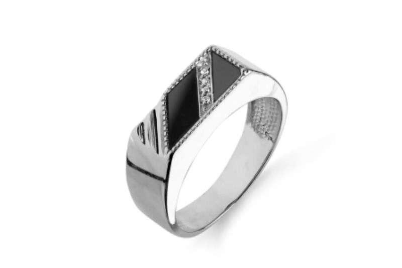 Изображение Серебряное кольцо с цирконами 20 мм