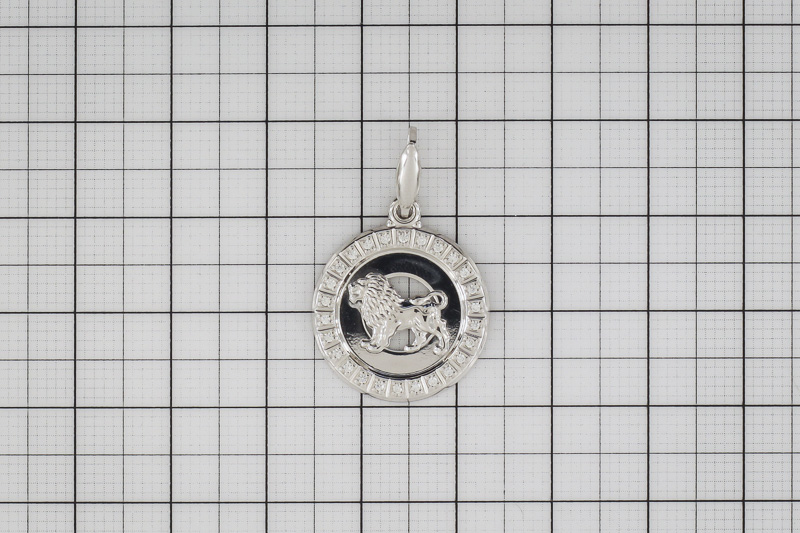 Изображение Серебряная подвеска с цирконами "Лев"