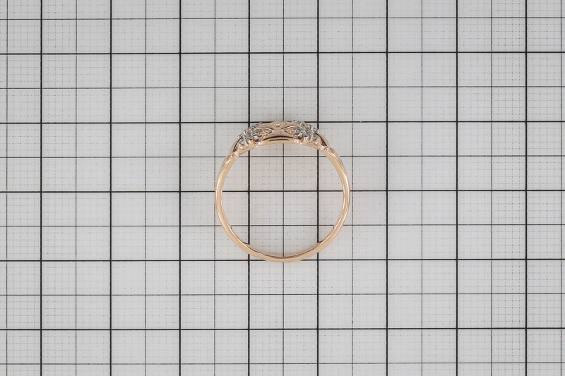 Изображение Кольцо из позолоченного серебра с цирконами 17,5 мм