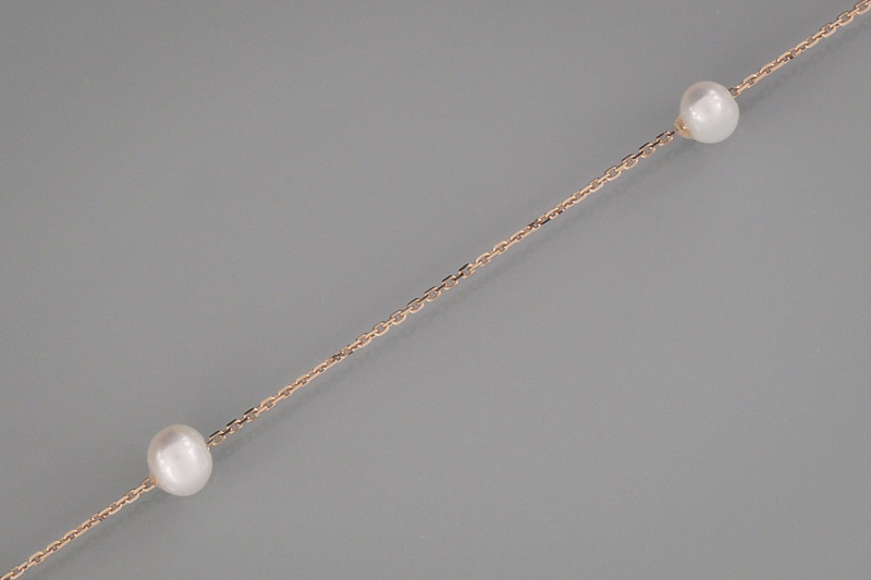 Paveikslėlis Auksinė apyrankė su perlais 18,5 cm
