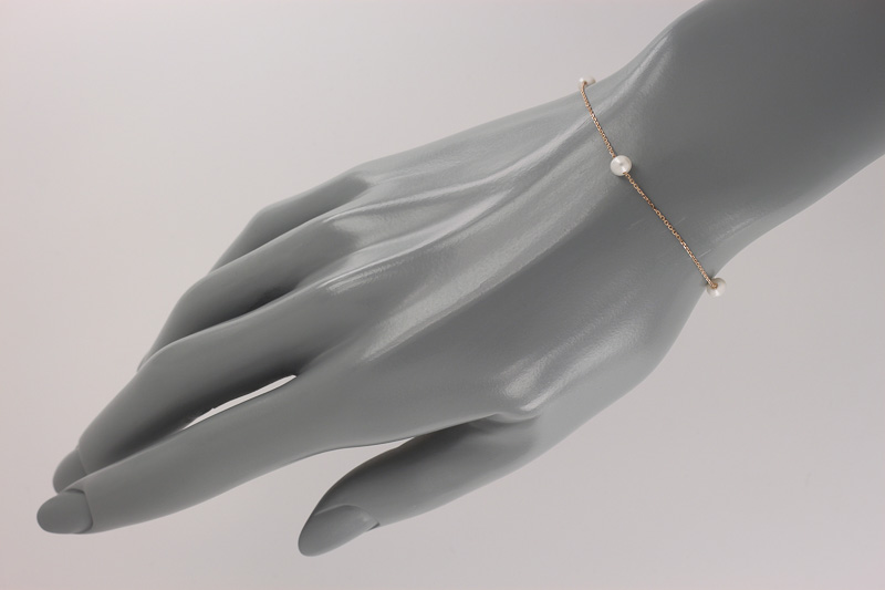 Paveikslėlis Auksinė apyrankė su perlais 18,5 cm