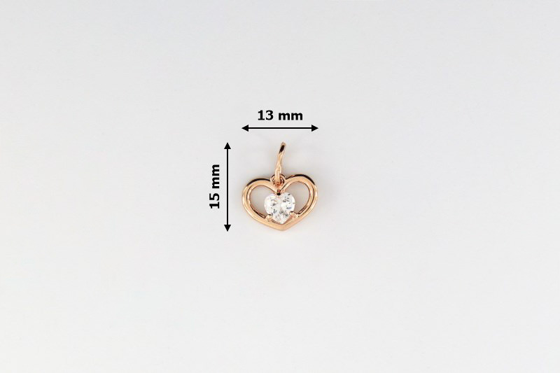 Изображение Подвеска из позолоченного серебра с цирконом "Сердце"