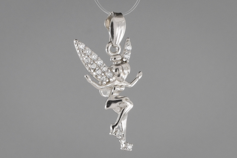 Изображение Серебряная подвеска с цирконами "Ангел" 