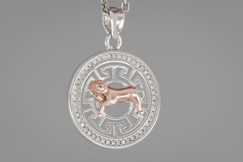 Изображение Серебряная подвеска - зодиак овен с цирконами