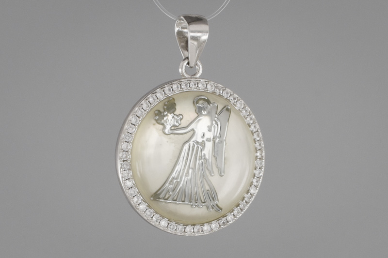 Изображение Серебряная подвеска с цирконами "Ангел" 