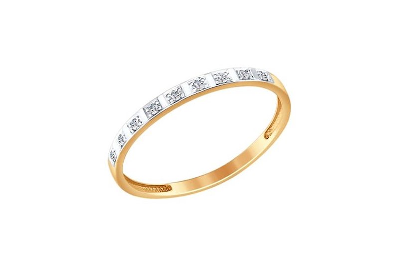 Изображение Золотое кольцо с бриллиантами 16 мм