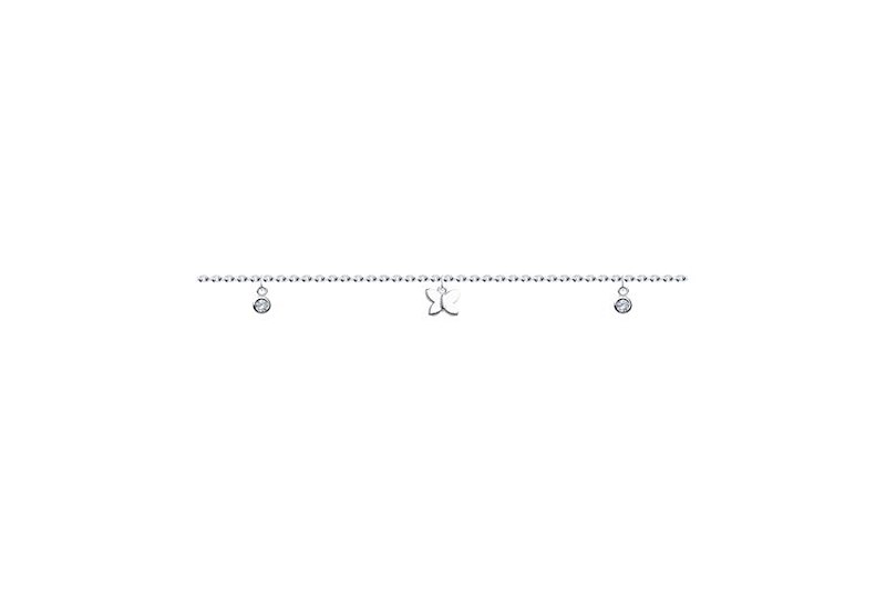 Изображение Серебряный браслет на ногу с цирконами 25-28 см