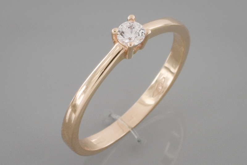 Paveikslėlis Auksinis žiedas su cirkoniu 16 mm