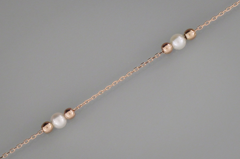 Paveikslėlis Auksinė apyrankė su perlais 16,5-19 cm