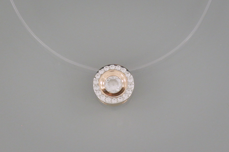Изображение Подвеска из позолоченного серебра на леске с цирконами 40 см