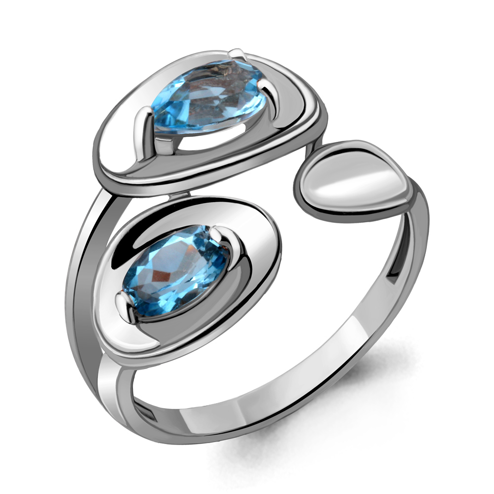 Изображение Серебряное кольцо с топазами