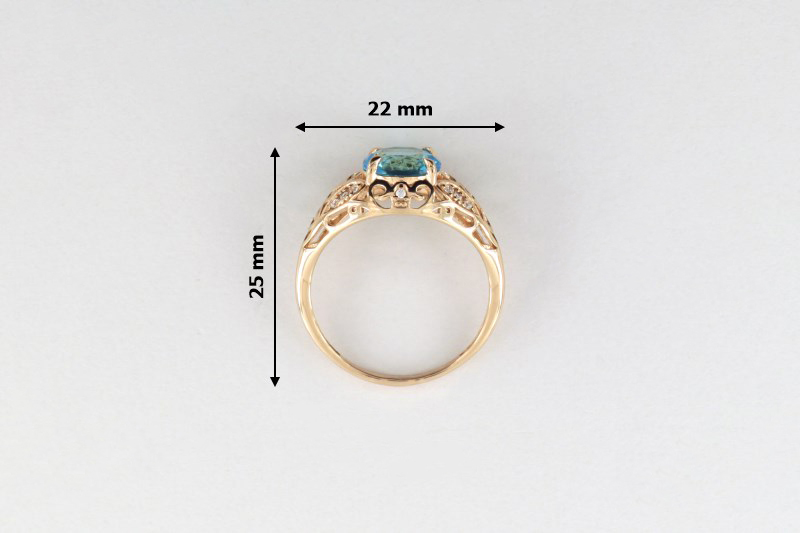 Paveikslėlis Paauksuotas sidabrinis žiedas su cirkoniais 18,5 mm