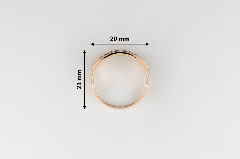 Paveikslėlis Auksinis žiedas su cirkoniais 17,5 mm