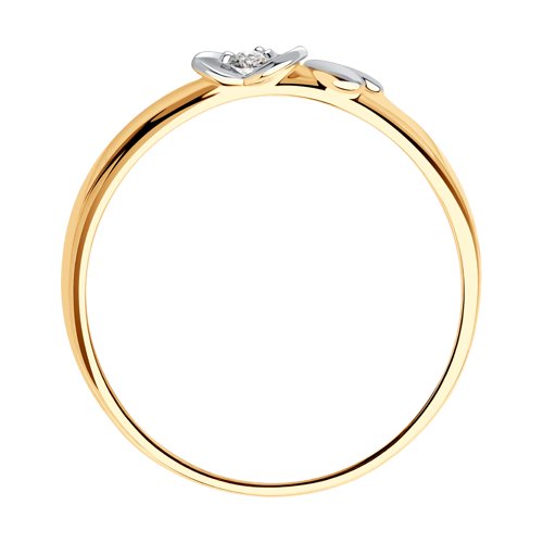 Изображение Золотое кольцо с бриллиантом 16 мм