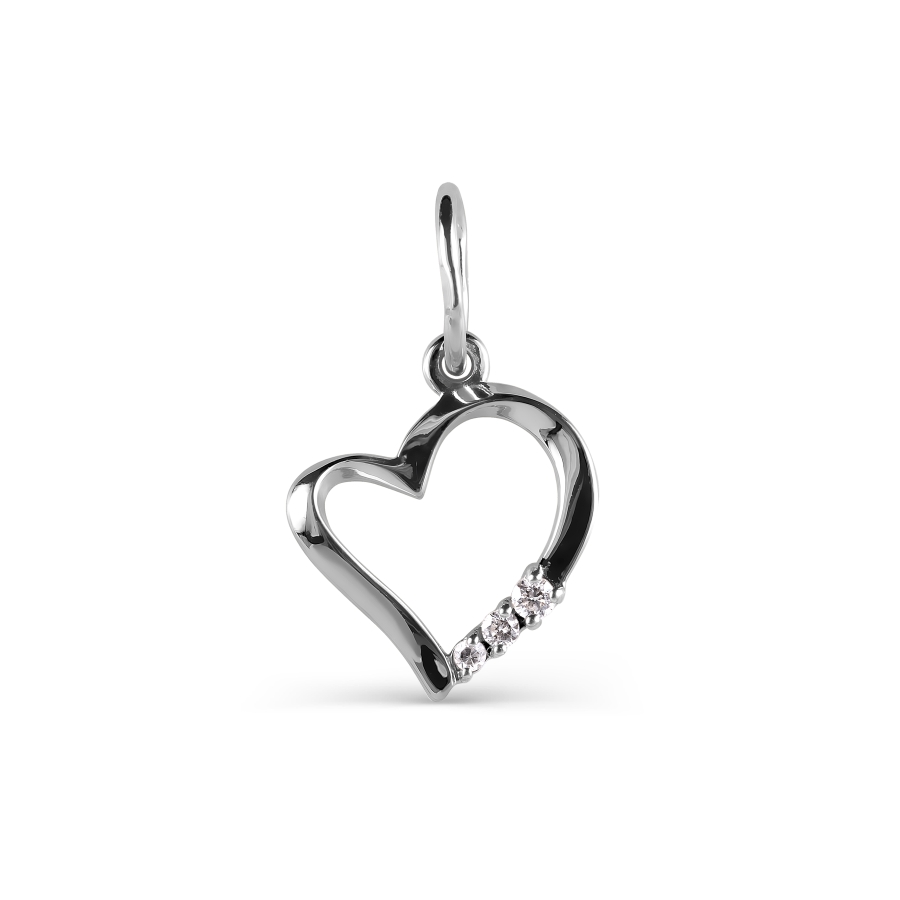 Изображение Подвеска из белого золота с бриллиантами "Сердце"