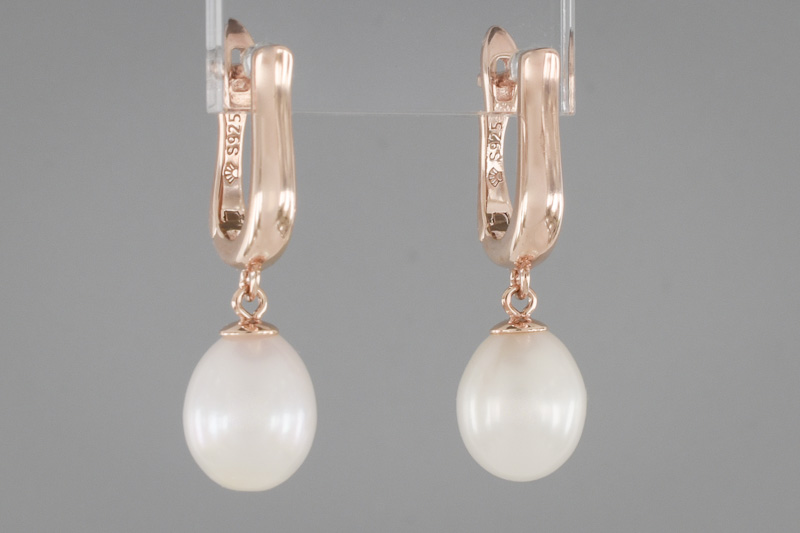 Paveikslėlis Paauksuoti sidabriniai auskarai su perlais