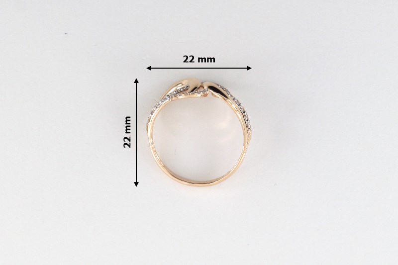 Paveikslėlis Auksinis žiedas su cirkoniais 18,5 mm
