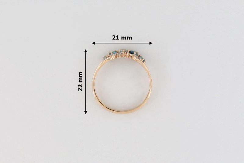 Изображение Золотое кольцо с топазом London и топазами
