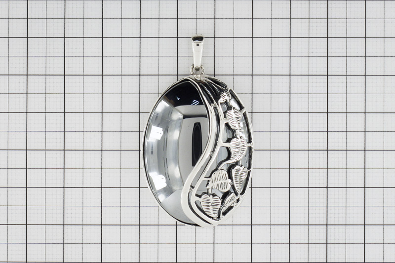 Изображение Серебряная подвеска с гематитом
