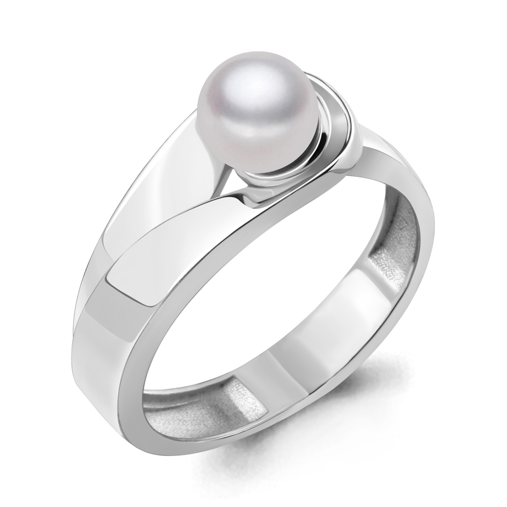 Изображение Серебряное кольцо с синт. жемчугом