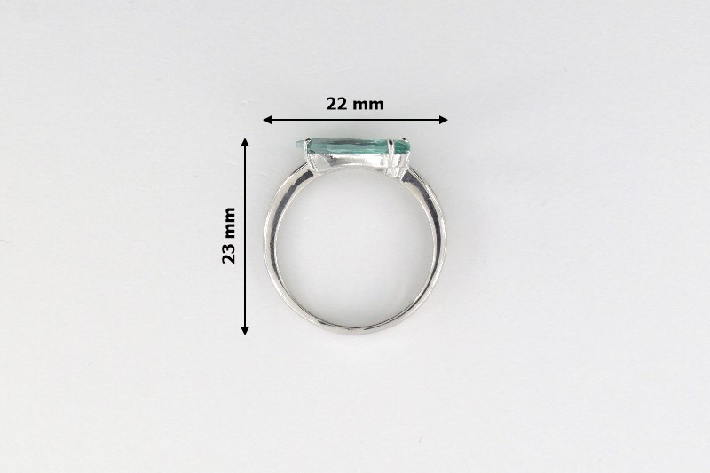 Paveikslėlis Sidabrinis žiedas su sint. nanoturmalinu ir cirkoniu