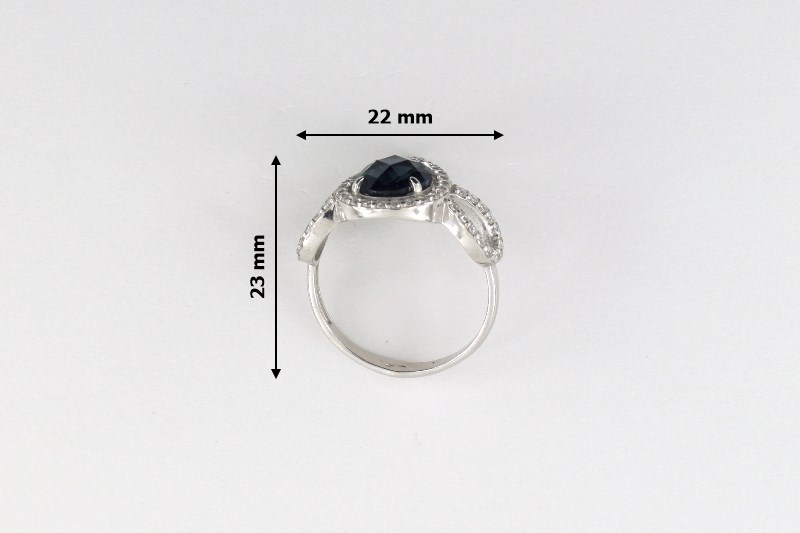 Paveikslėlis Sidabrinis žiedas su cirkoniais ir sint. topazu