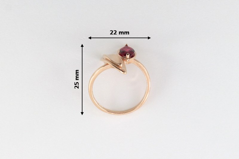 Paveikslėlis Paauksuotas sidabrinis žiedas su sint. nanorubelitu 18 mm
