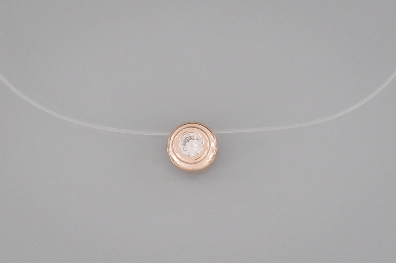 Изображение Подвеска из позолоченного серебра на леске с цирконом