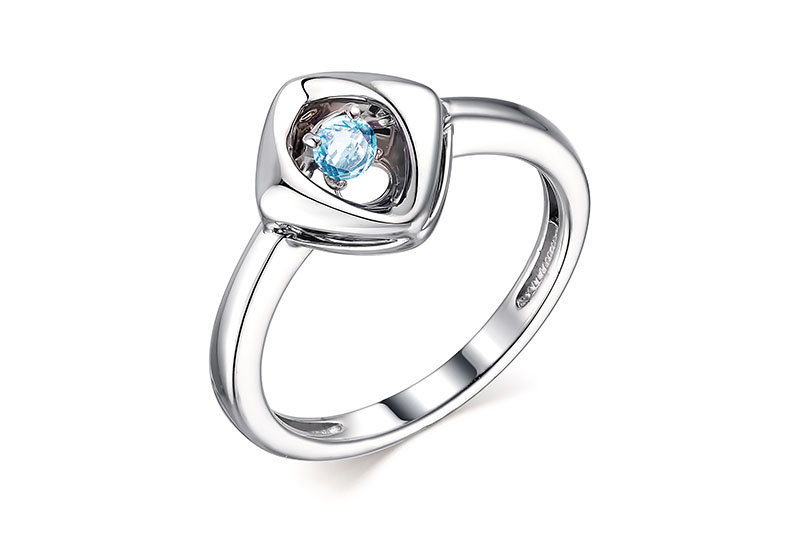Изображение Серебряное кольцо с топазом 17,5 мм