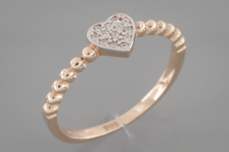 Paveikslėlis Auksinis žiedas su cirkoniais 16,5 mm
