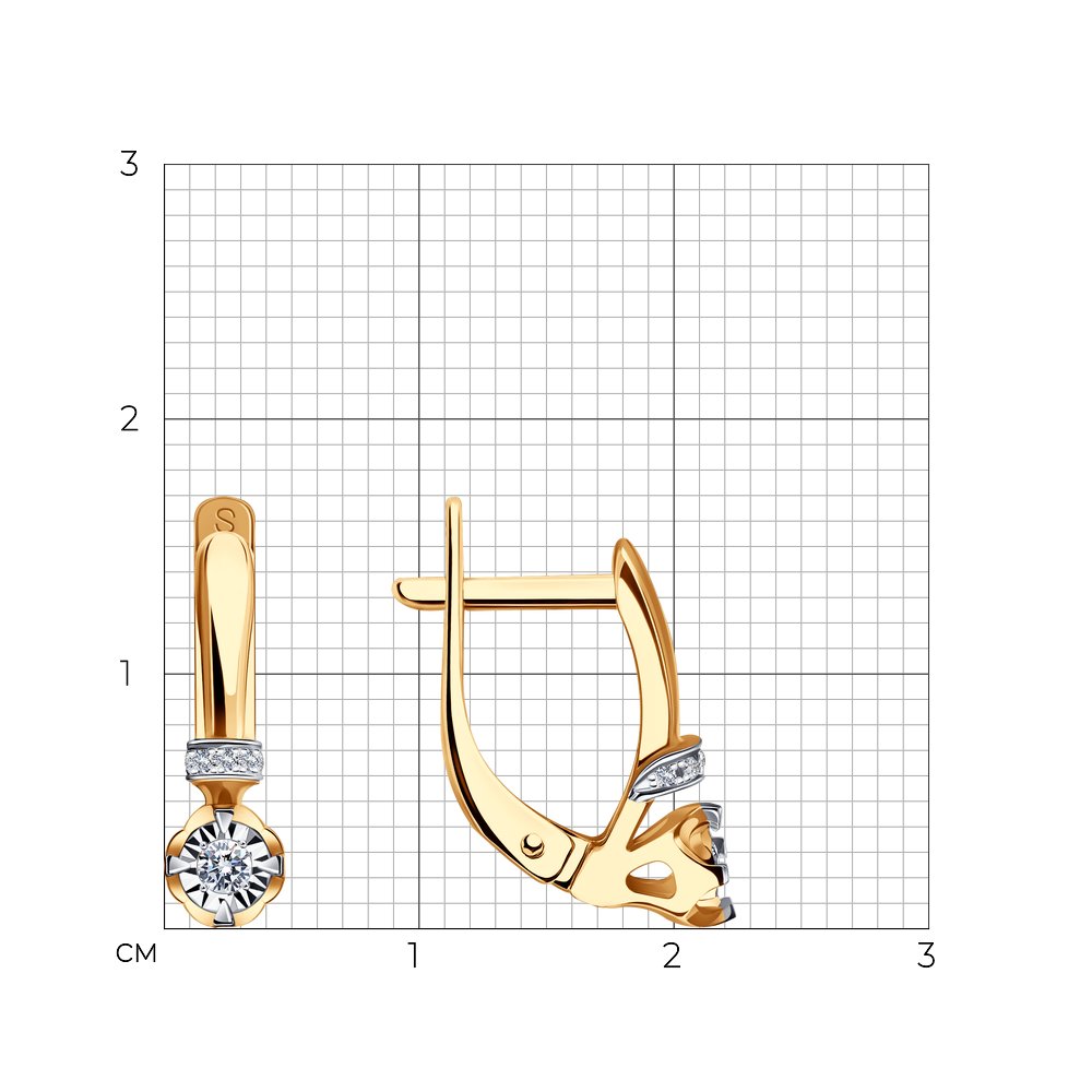 Изображение Золотые серьги с бриллиантами