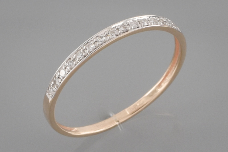 Paveikslėlis Auksinis žiedas su briliantais 18 mm