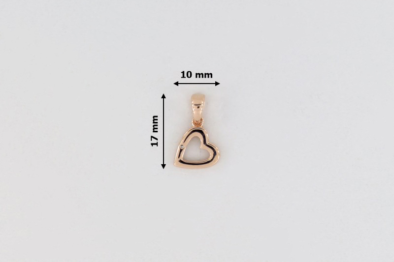Изображение Подвеска из позолоченного серебра с бриллиантом "Сердце"