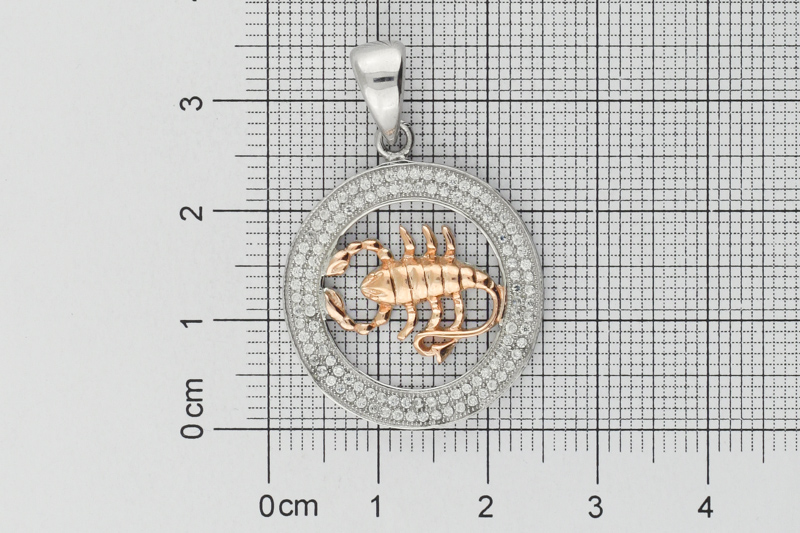 Изображение Серебряная подвеска - зодиак скорпион с цирконами