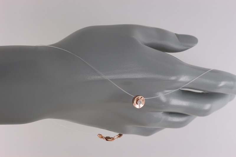 Изображение Подвеска из позолоченного серебра на леске с бриллиантом