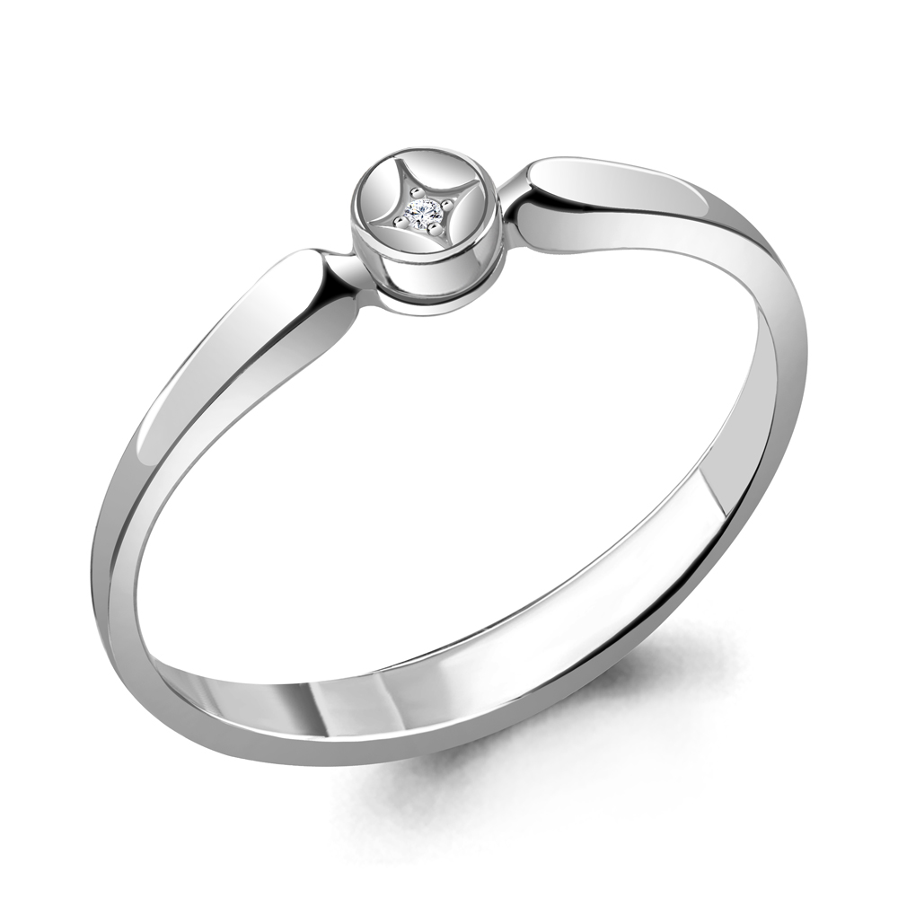 Изображение Серебряное кольцо с бриллиантом