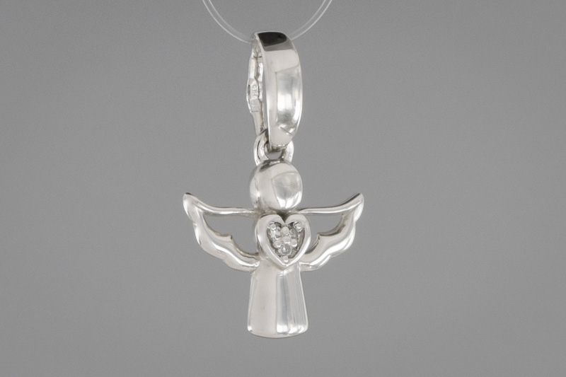 Изображение Серебряная подвеска с бриллиантами "Ангел"