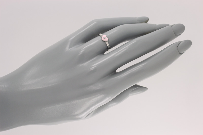 Изображение Серебряное кольцо с цирконом и эмалью 15-16 мм