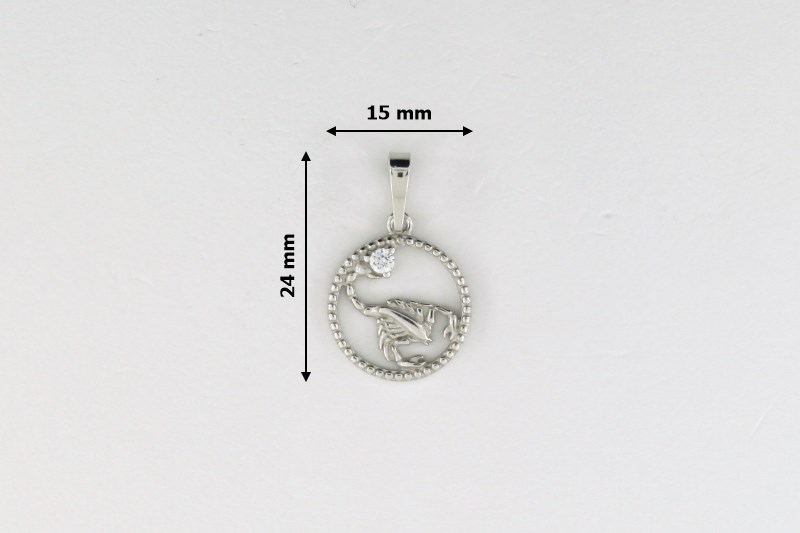 Изображение Серебряная подвеска с цирконом "Скорпион"