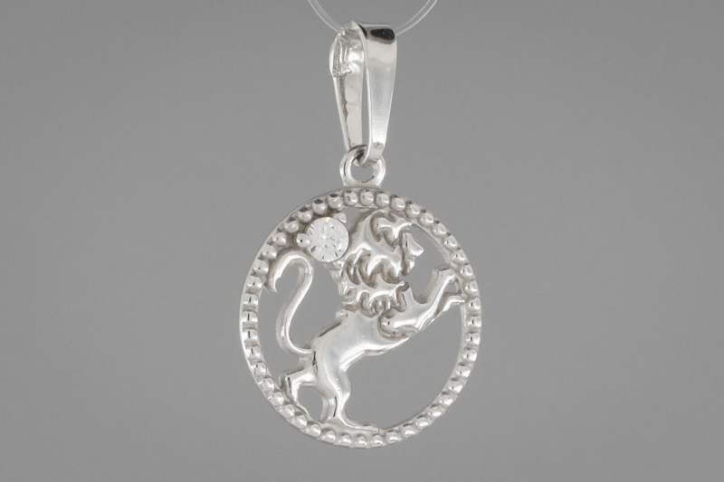 Изображение Серебряная подвеска с цирконом "Лев"