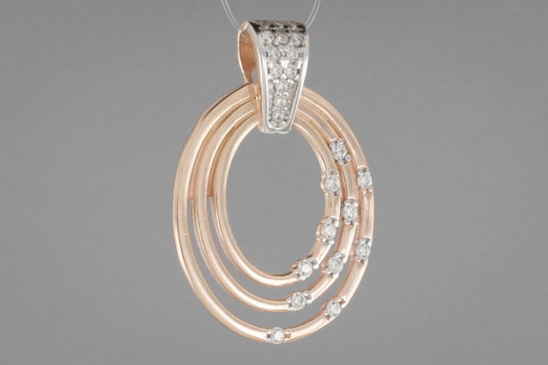 Изображение Подвеска из позолоченного серебра с цирконами