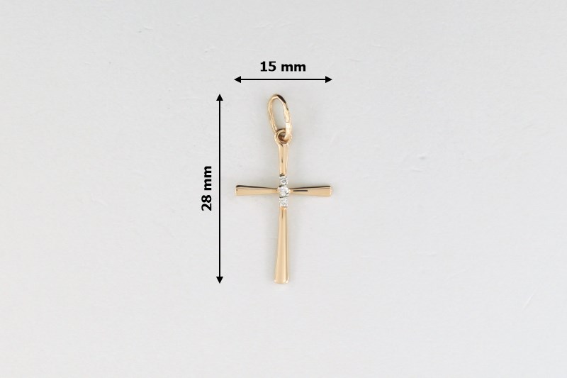 Изображение Золотой католический крестик с бриллиантами