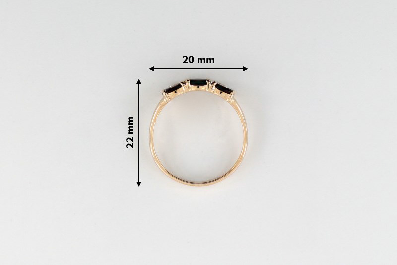 Изображение Золотое кольцо с гранатами и цирконами